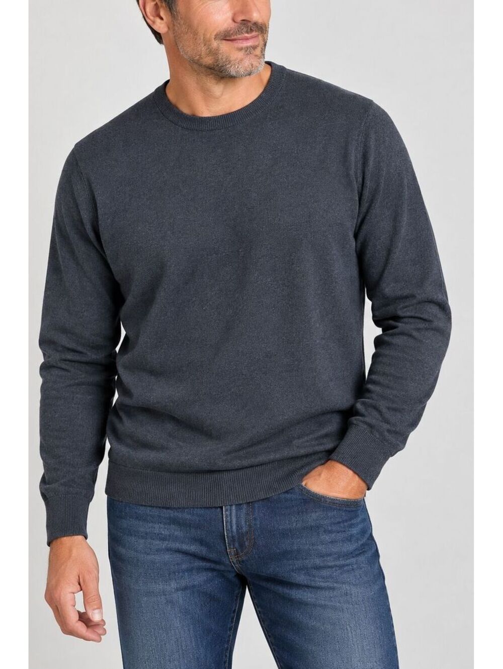 Banana Republic Men's XL 100% Merino Wool Crewneck Sweater Charcoal Gray